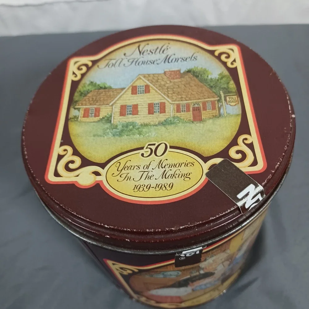 Nestle Cookie Tin Brown Good 50th Anniversary Vintage 1989 Collectible